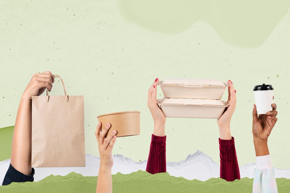Hands shows sustainable packaging elements